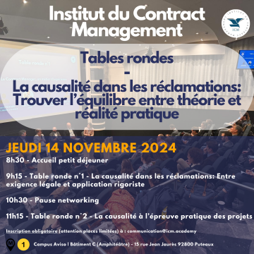 Ne manquez pas le prochain événement de l'ICM - [TABLES RONDES - 14/11/2024] La causalité dans les réclamations : Trouver l’équilibre entre théorie et réalité pratique.